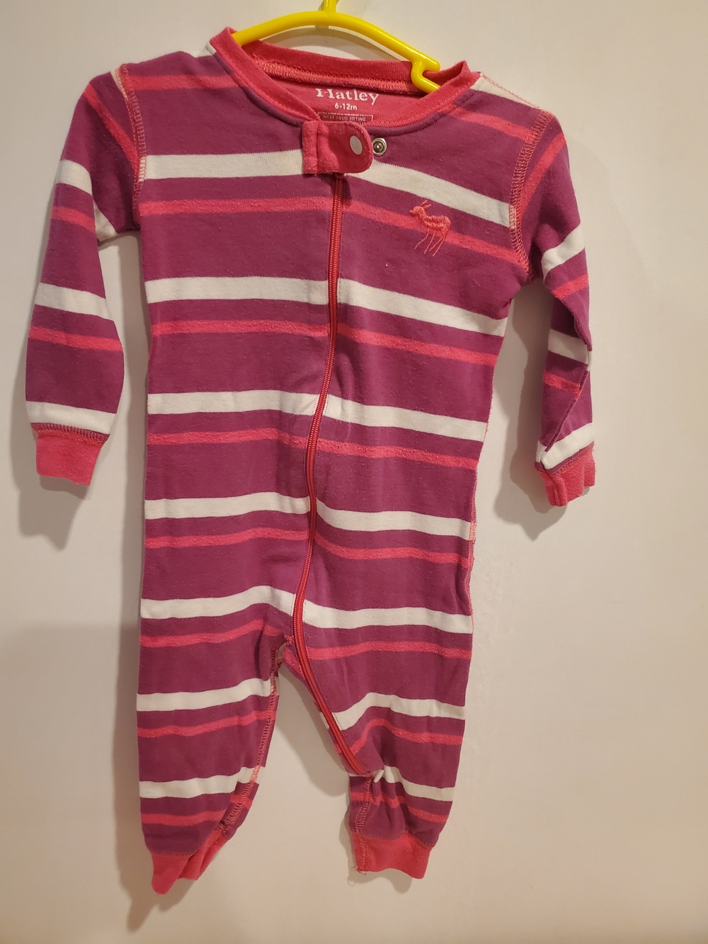 Hatley 6-12 Month Pink & White Striped Romper